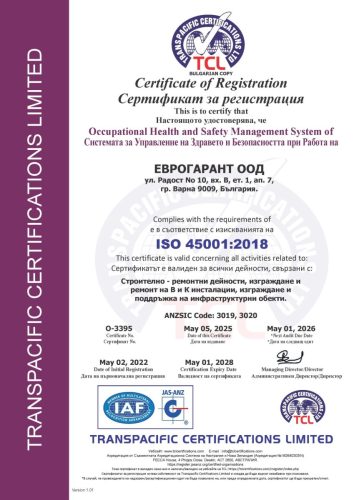 CERT- ISO450001:2018